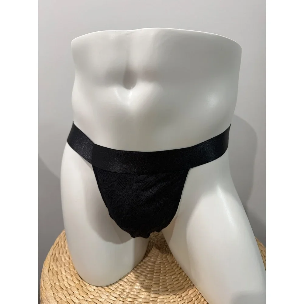 Cosabella Never Say Never Men's Lace Jock Strap Black Luxury Designer Underwear